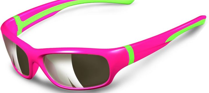 Kinder Sonnenbrille rosa leuchtgrün